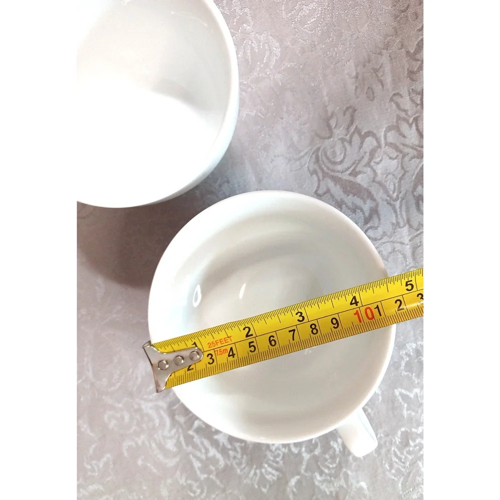 Crate & Barrel 2 Large 14 oz White Porcelain 3